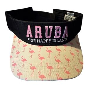 Aruba Women One Happy Island  Visor - Black and Pink